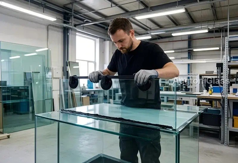 A machined panel kit: flat-ground edges, drilled weir holes and notches arrive ready for silicone.